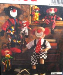 4228 3 BURDA SMILEY CLOWN DOLLS 8''-26'' PATTERN